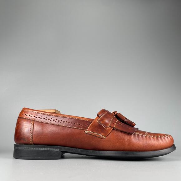G.H. Bass & Co. Men\'s 9.5M Brown Leather Slip On Tassel Kilt Loafers Dress Shoes main image 5